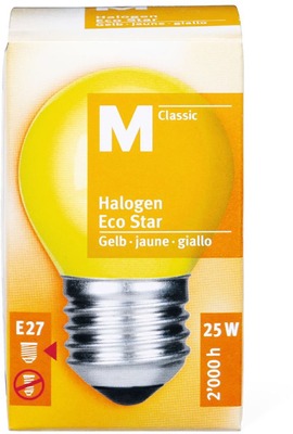 M-Classic Halogen Eco 25W E27 gelb