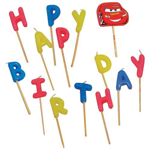 Geburtstagskerzen Happy Birthday Cars, auf Zahnstochern