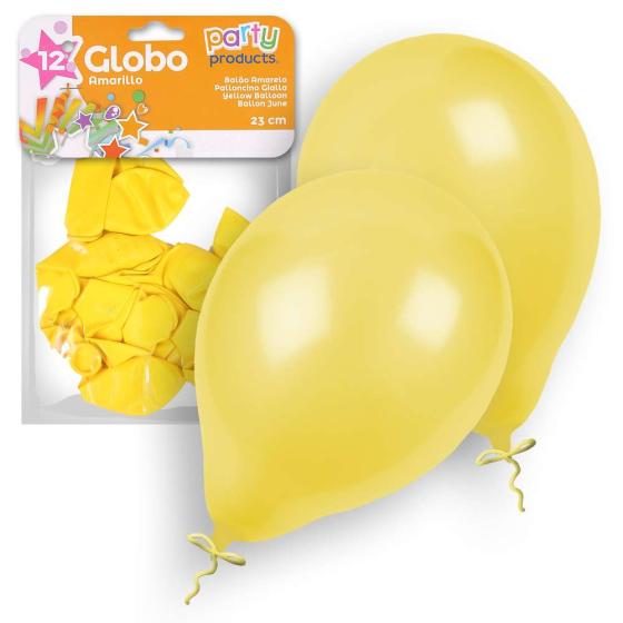 12 Ballons in Gelb 23cm