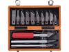 carving knives, set 14 pcs, in ABS plastic box