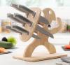 Set of Knives with Wooden Base Spartan 7 Pieces