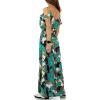 Long light dress with thin green straps - S/M