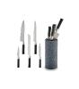 SET OF 5 KITCHEN KNIVES AND ORGANIZER BLOC