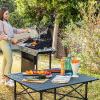 FOLDING CAMPING TABLE WITH BASKET AND COVER