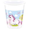 PROCOS 8 Plastic Cups Unicorn 200ml