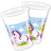 8 plastic cups Unicorn 200ml