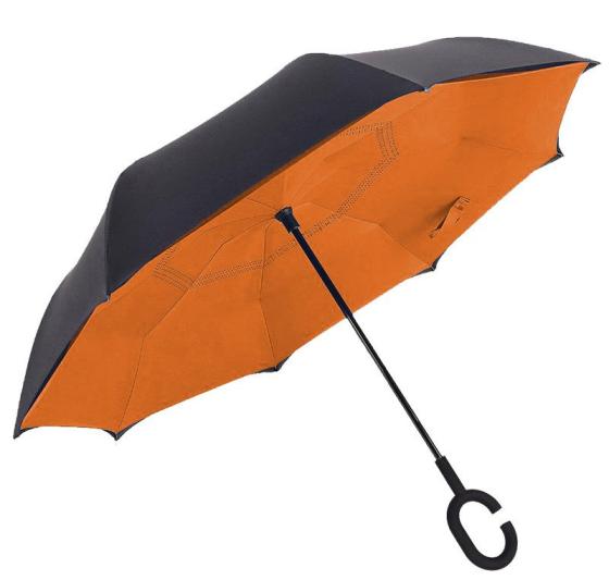 Suprella Pro - Parapluie réversible Noir-Orange