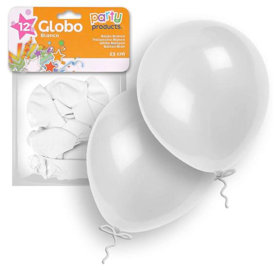 12 white balloon 23cm