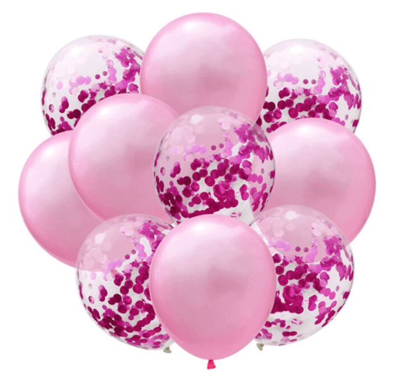 Set 10 balloons-12inch whith Confetti