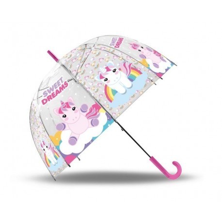 Regenschirm Transparent Automatik Unicorn 48cm