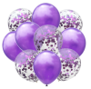 10 Ballons de fête avec des confettis